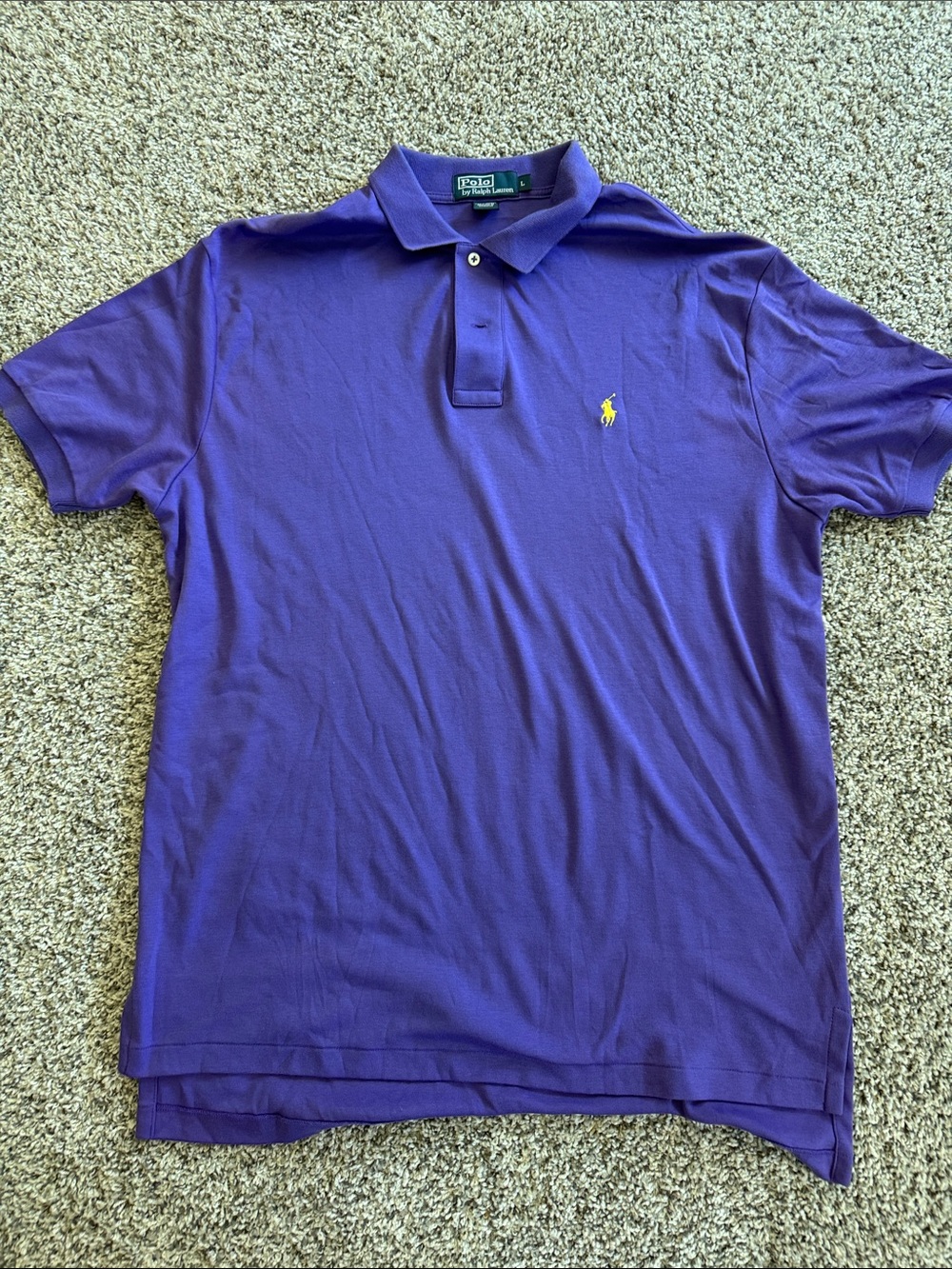 Polo by Ralph Lauren Purple Polo Shirt with Yellow Pony